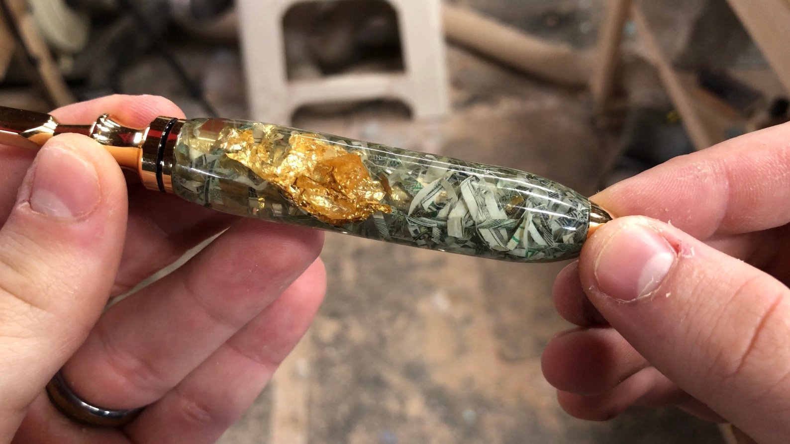 Shredded US Money & Gold Leaf Pen Blank – Wine Country Woodworks